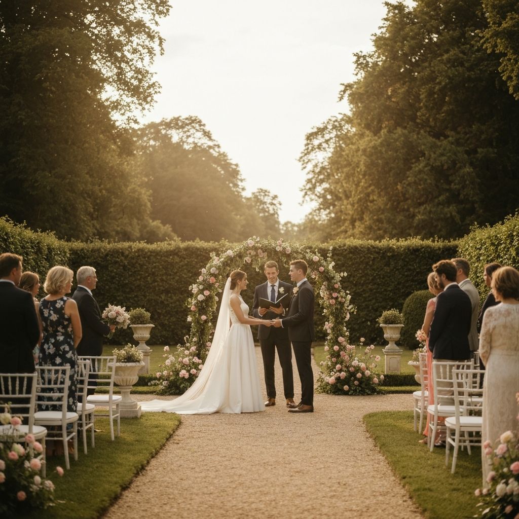 Cérémonie de mariage dans un château